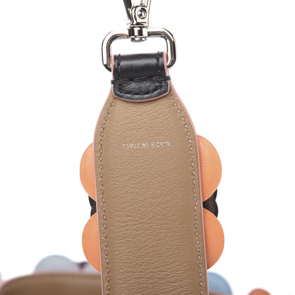 Fendi Vitello Dolce Flowerland Bi-Color Studded Strap You Black Sand Multicolor 5 of 7