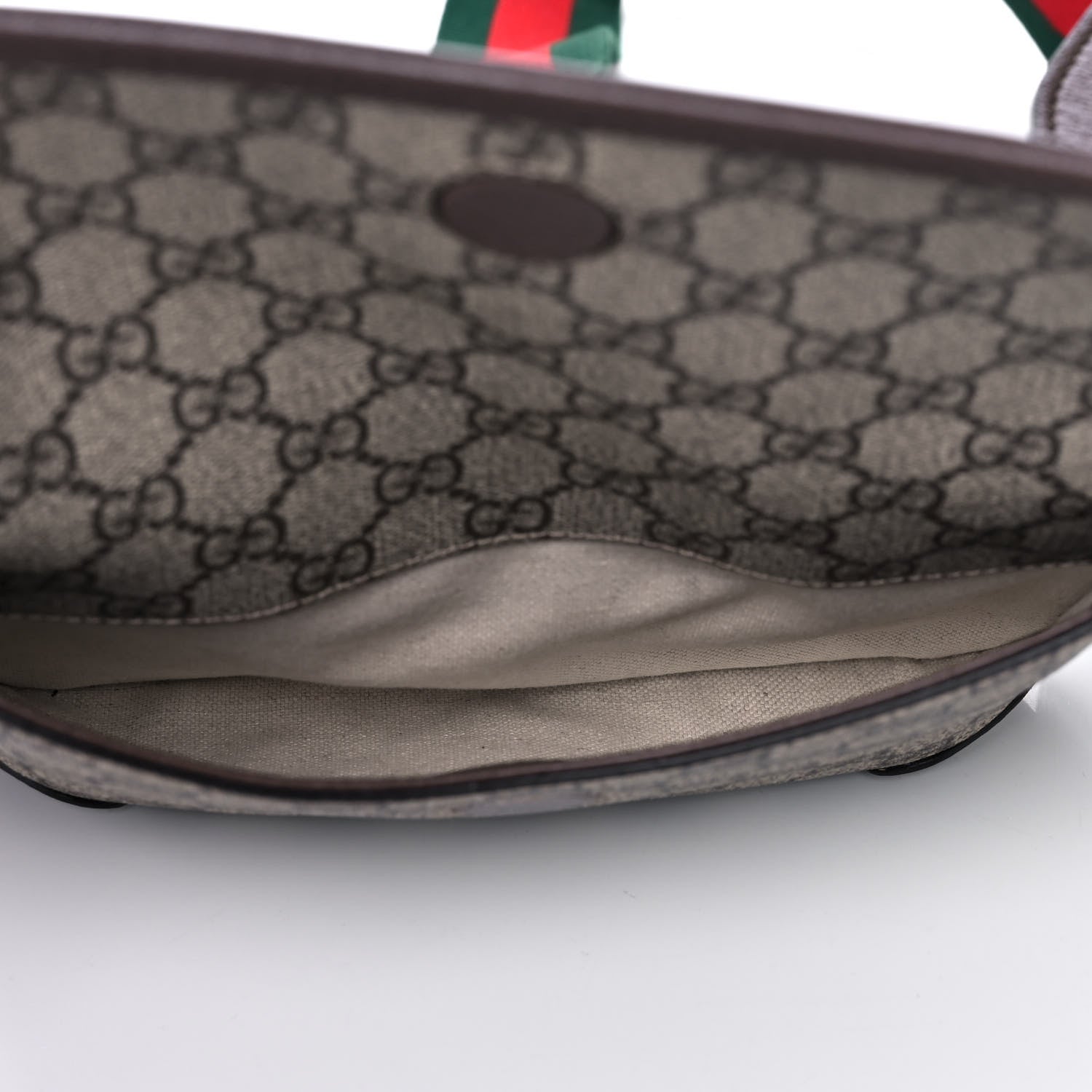 Gucci GG Supreme Monogram Web Small Neo Vintage Double Flap Messenger Bag Beige New Acero 7 of 15