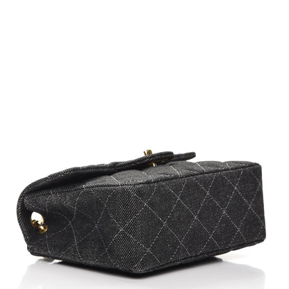 Chanel Denim Quilted Mini Square Flap Black 4 of 7