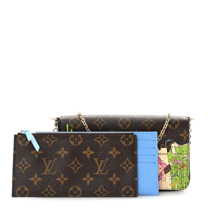 Louis Vuitton Monogram 2021 Christmas Animation China Wall Pochette Felicie Chain Wallet Blue 3 of 10