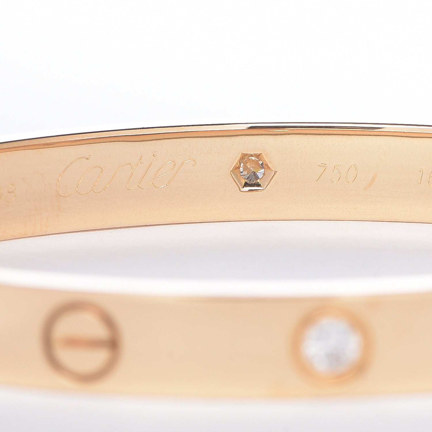 Cartier 18K Yellow Gold 6 Diamond LOVE Bracelet 16 5 of 7