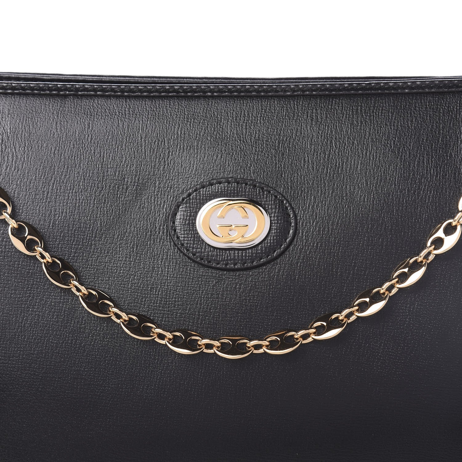 Gucci Azalea Calfskin Small Marina Open Top Chain Shoulder Bag Black 10 of 10