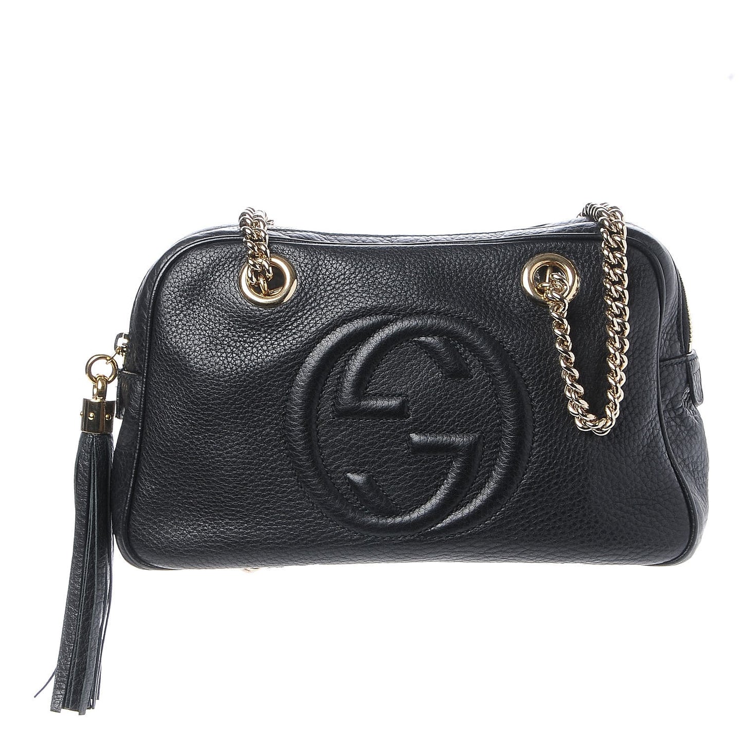 Pebbled Calfskin Small Soho Bowler Black