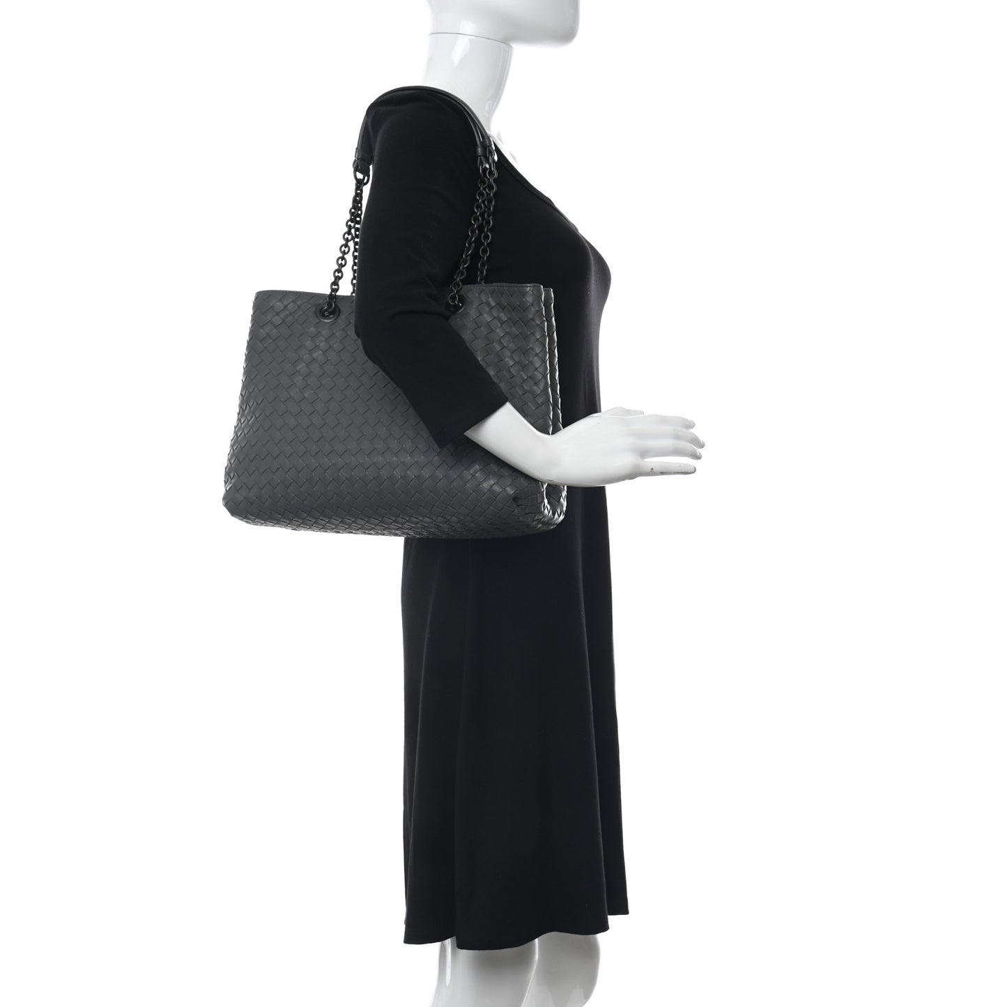 Nappa Intrecciato Medium Tote Grey