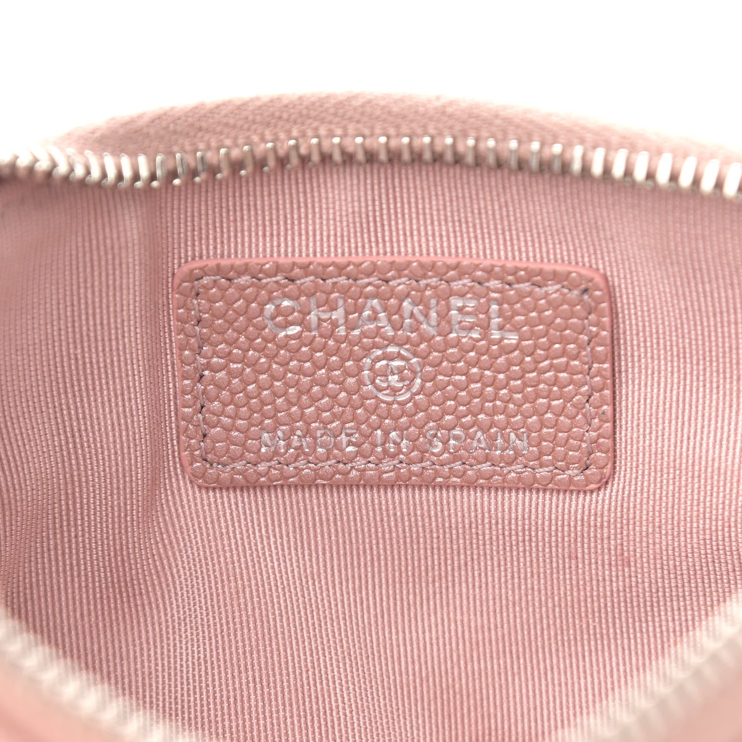 Chanel Metallic Caviar Chevron Quilted Small Vintage Mademoiselle Cosmetic Case Pink 6 of 8