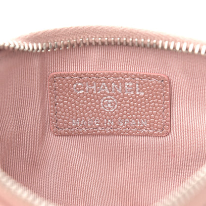 Chanel Metallic Caviar Chevron Quilted Small Vintage Mademoiselle Cosmetic Case Pink 6 of 8