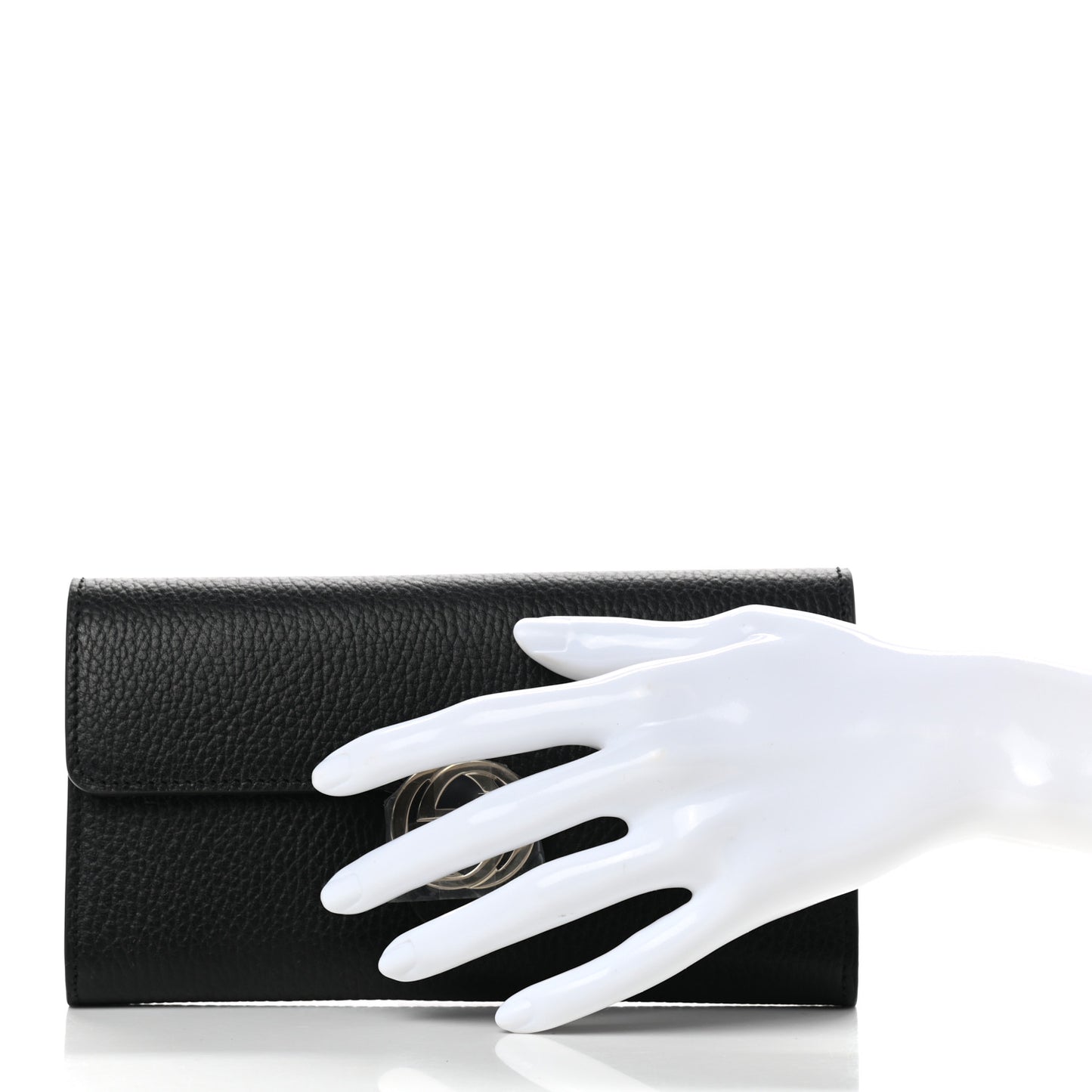 Dollar Calfskin Interlocking G Continental Wallet Black