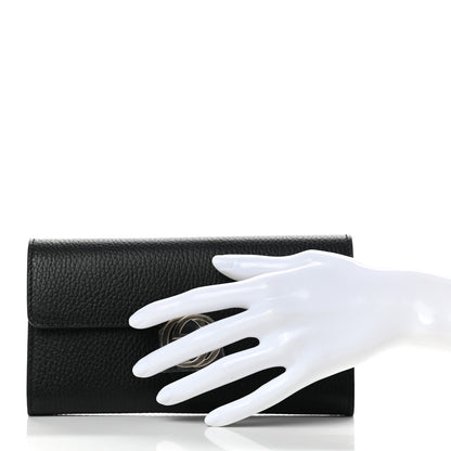 Gucci Dollar Calfskin Interlocking G Continental Wallet Black 2 of 8