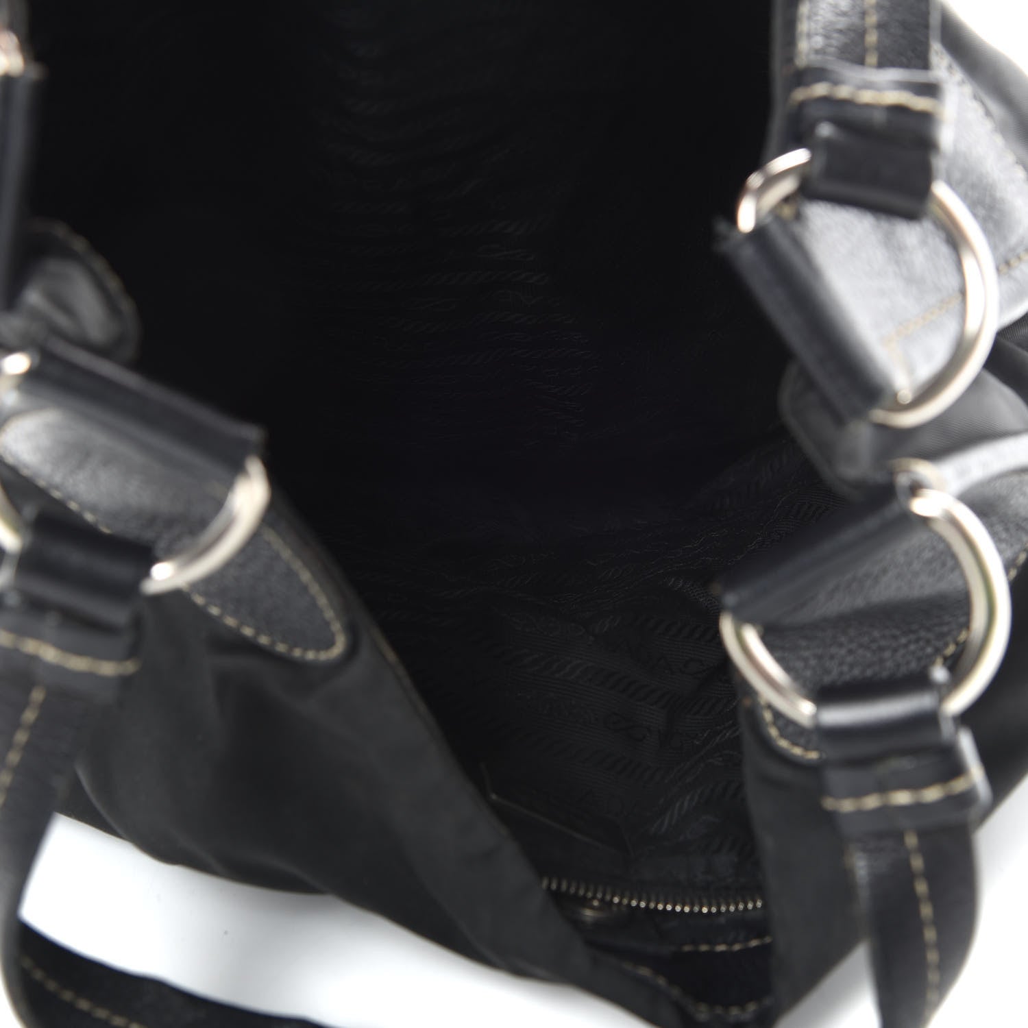 Prada Tessuto Nylon Hobo Black 5 of 27