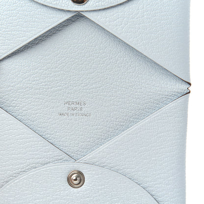 Hermes Chevre Mysore Calvi Card Case Bleu Brume 6 of 8