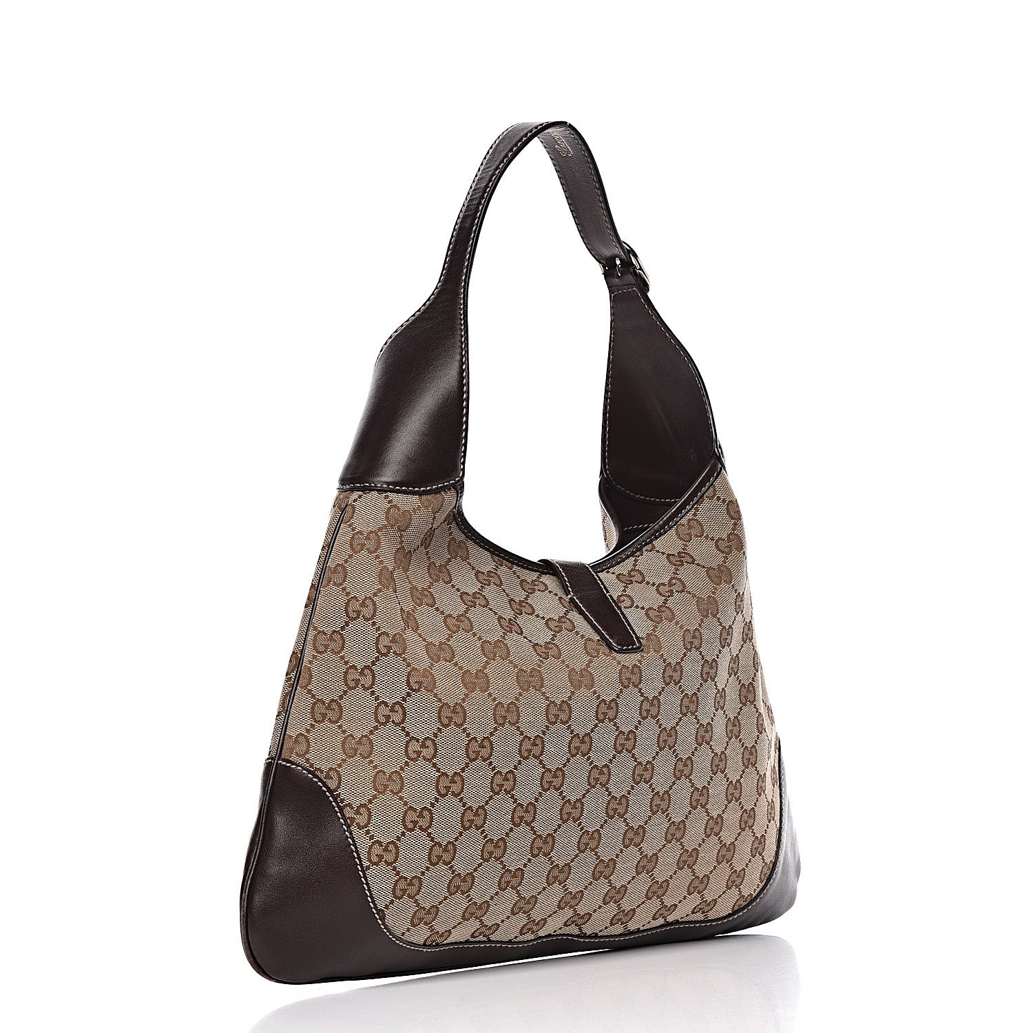 Gucci Monogram Web Jackie O Bouvier Hobo Dark Brown 3 of 16