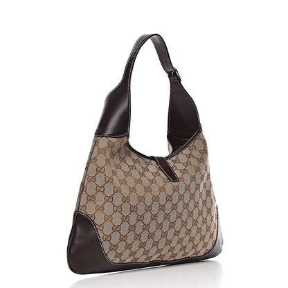Gucci Monogram Web Jackie O Bouvier Hobo Dark Brown 3 of 16
