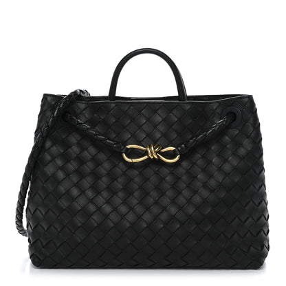Bottega Veneta Nappa Intrecciato Medium Andiamo Shoulder Bag Black 1 of 12