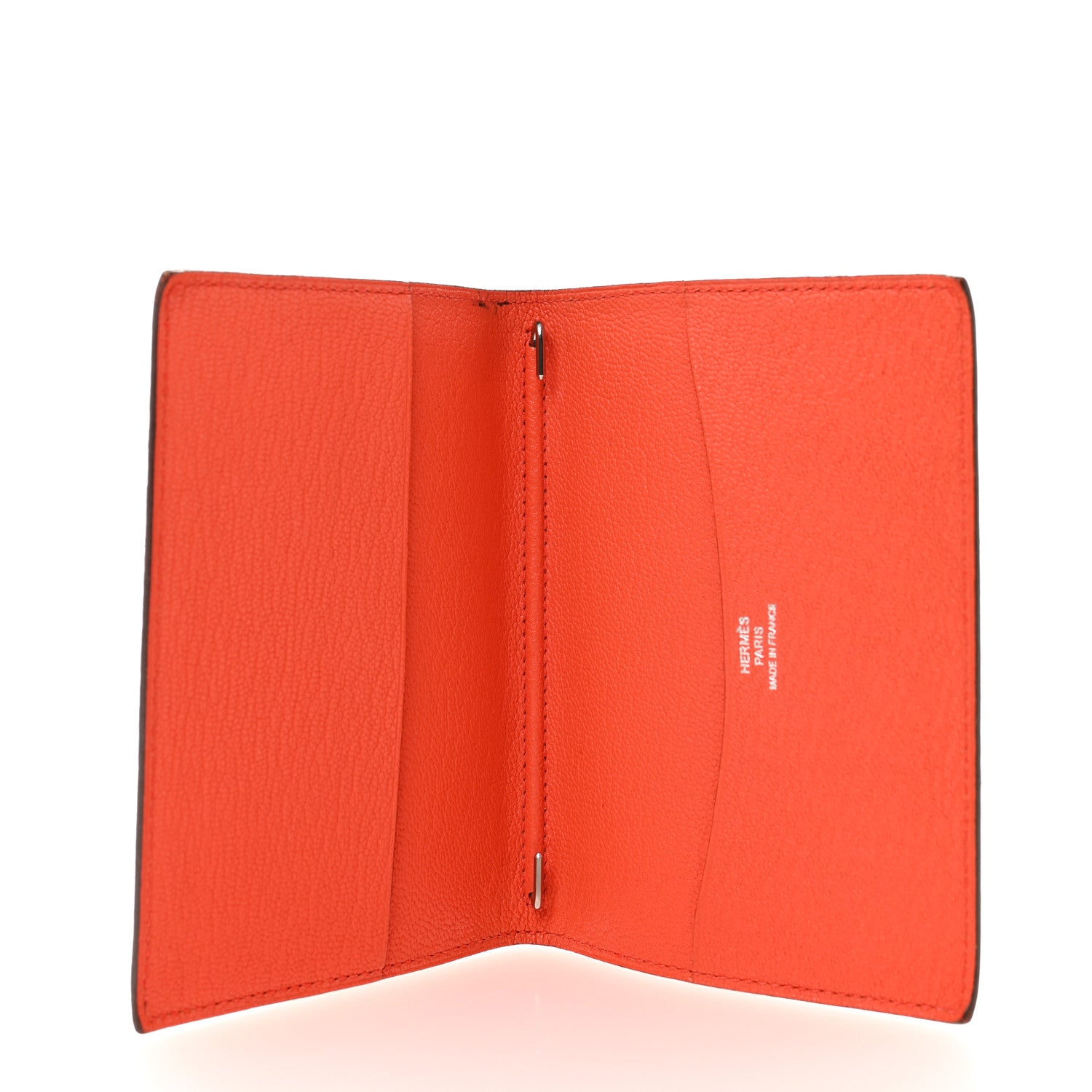 Hermes Chevre Mysore Bi-Color Globe Trotter Agenda Cover PM Rose Lipstick Orange Poppy 5 of 12