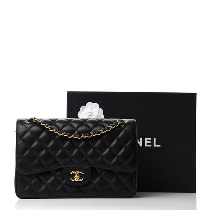 Chanel Caviar Quilted Jumbo Double Flap Black 12 of 12