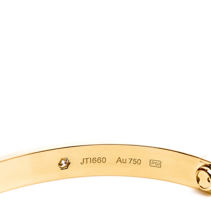 Cartier 18K Yellow Gold 4 Diamond LOVE Bracelet 17 5 of 6