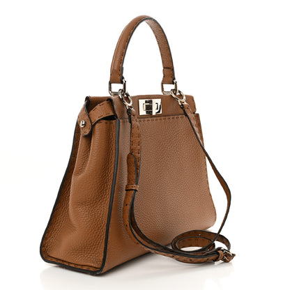 Fendi Cuoio Romano Selleria Bi-Color Medium Peekaboo Iconic Satchel Mou Deserto 3 of 11
