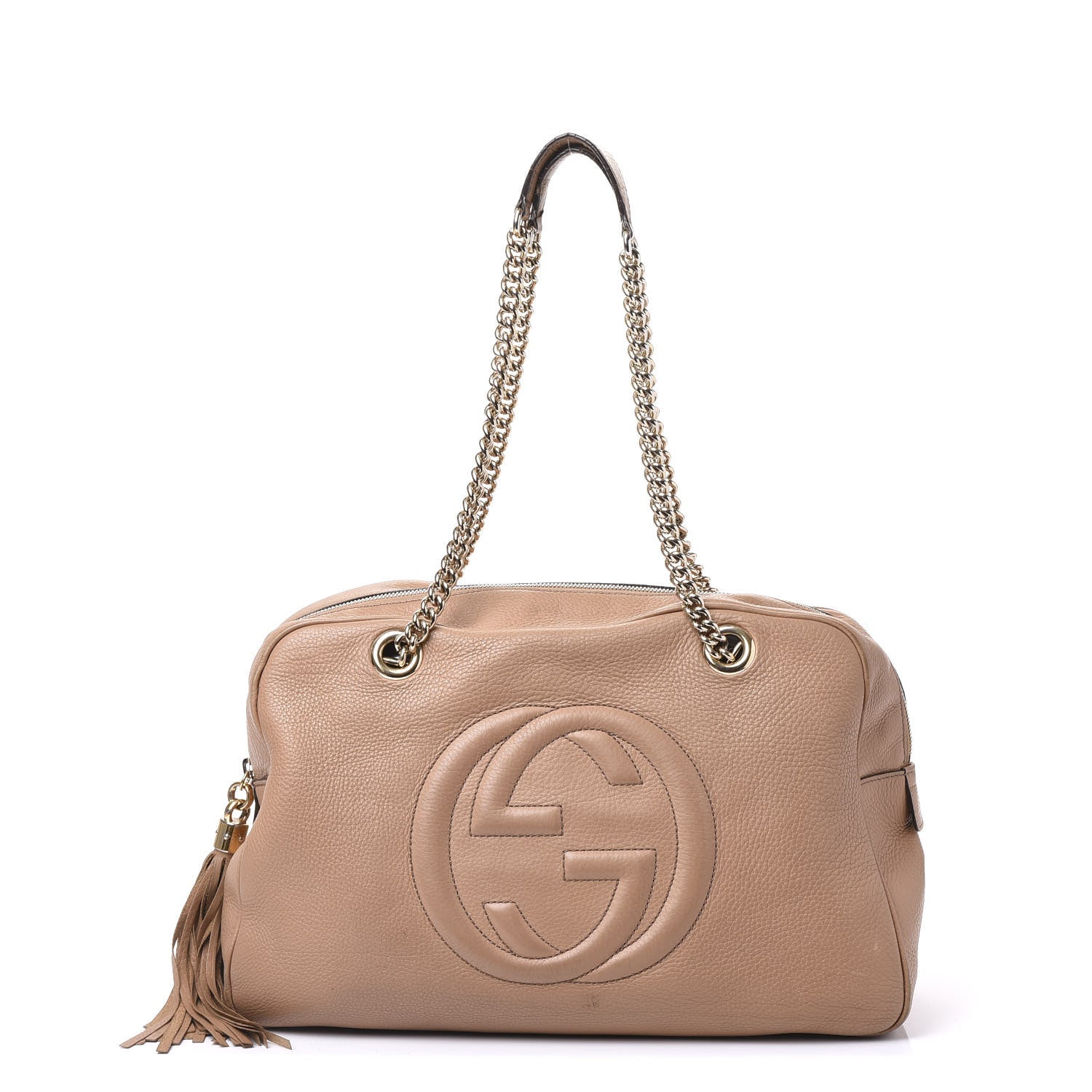 Gucci Pebbled Calfskin Medium Soho Bowler Camelia 1 of 17
