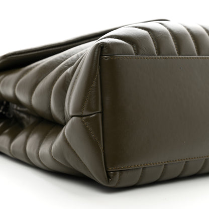 Saint Laurent Calfskin Y Quilted Monogram Medium Loulou Chain Satchel Khaki Fonce 10 of 11