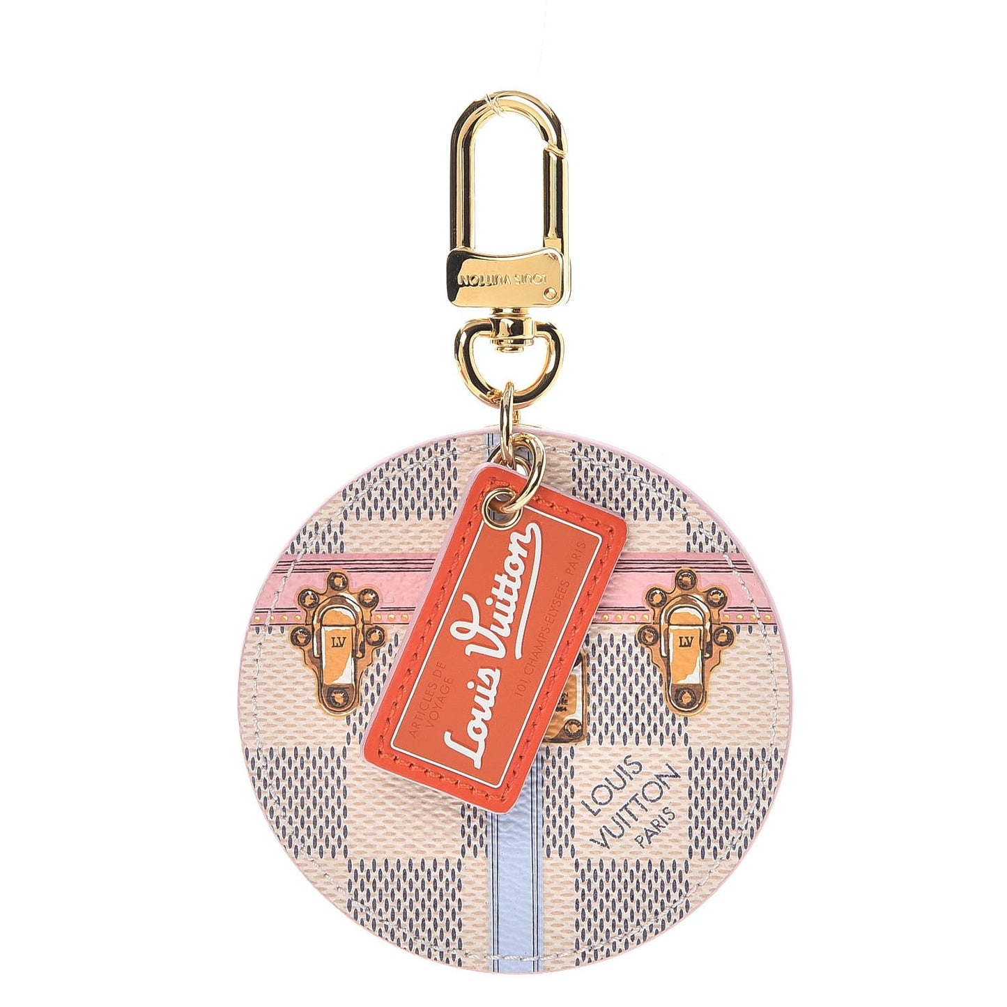 Damier Azur Summer Trunks Bag Charm Key Holder