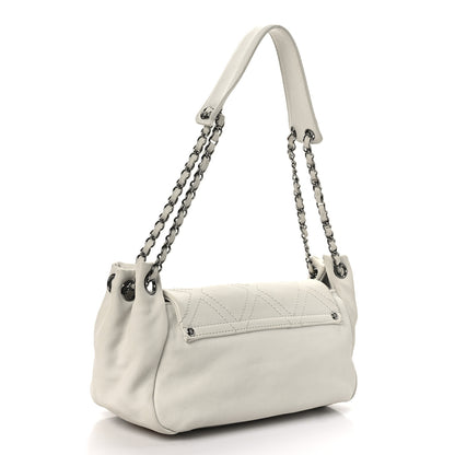 Chanel Calfskin Diamond Stitch Accordion Flap White 3 of 11