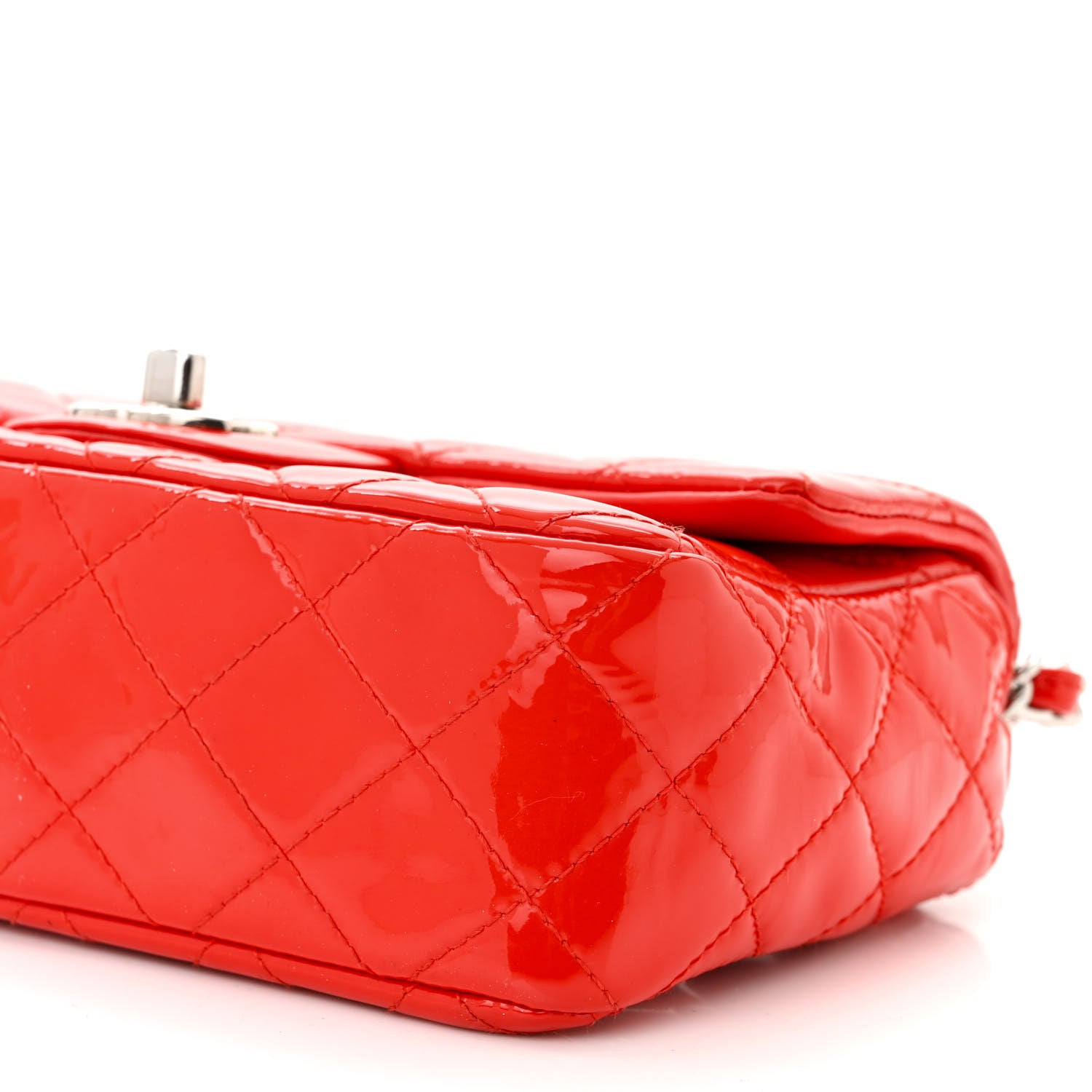 Chanel Patent Calfskin Quilted Mini Rectangular Flap Red 10 of 11