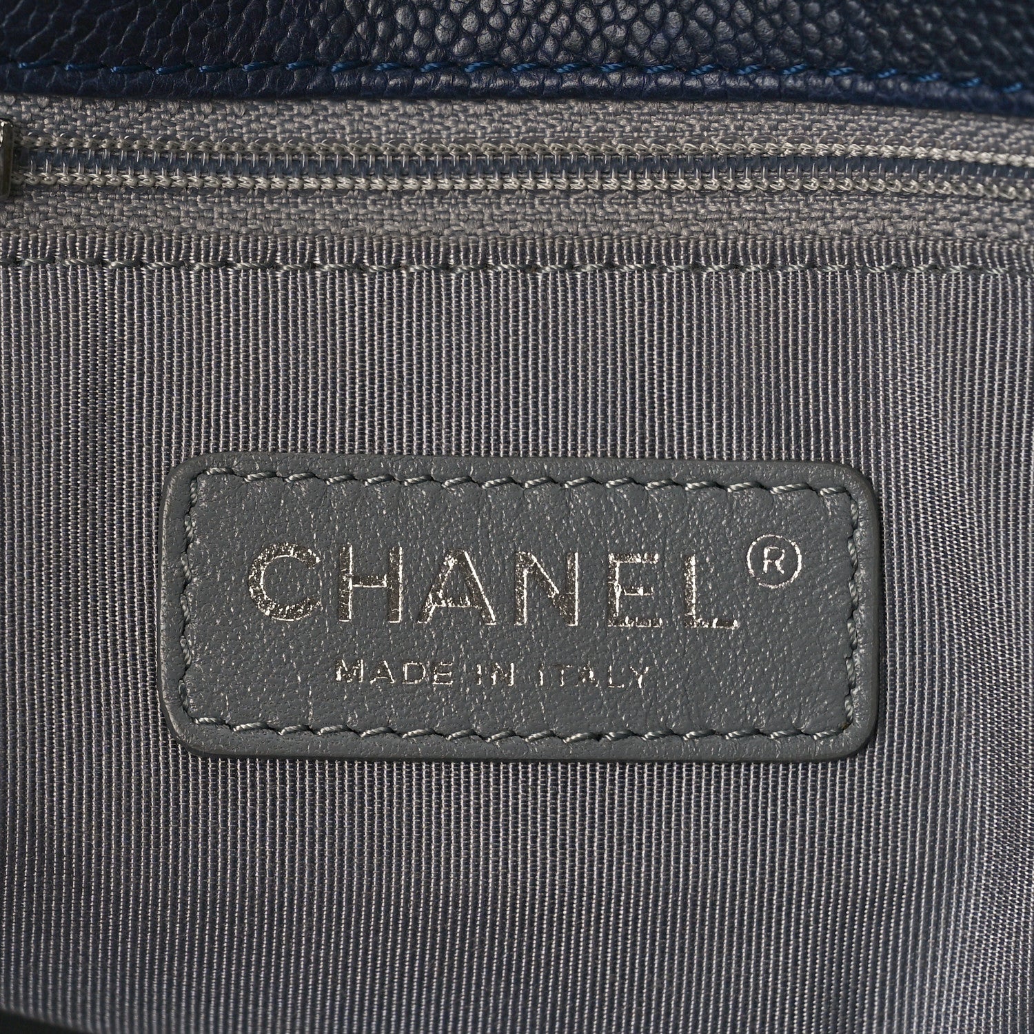 Chanel Caviar Quilted Medium French Riviera Flap Dark Navy Blue 6 of 10