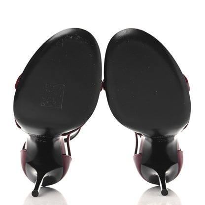 Saint Laurent Patent Calfskin Cassandra 100 Sandals 37.5 Red Laquer 6 of 9