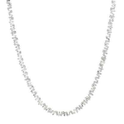 Suzanne Kalan 18K White Gold Diamond Classic Fireworks Tennis Necklace 1 of 4