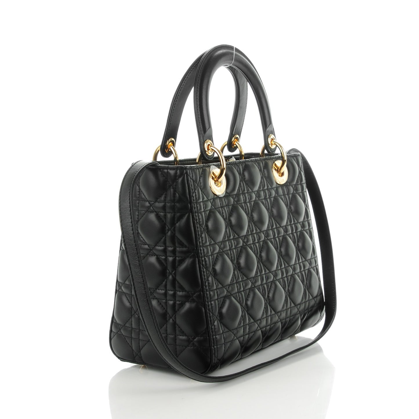 Lambskin Cannage Medium Lady Dior Black