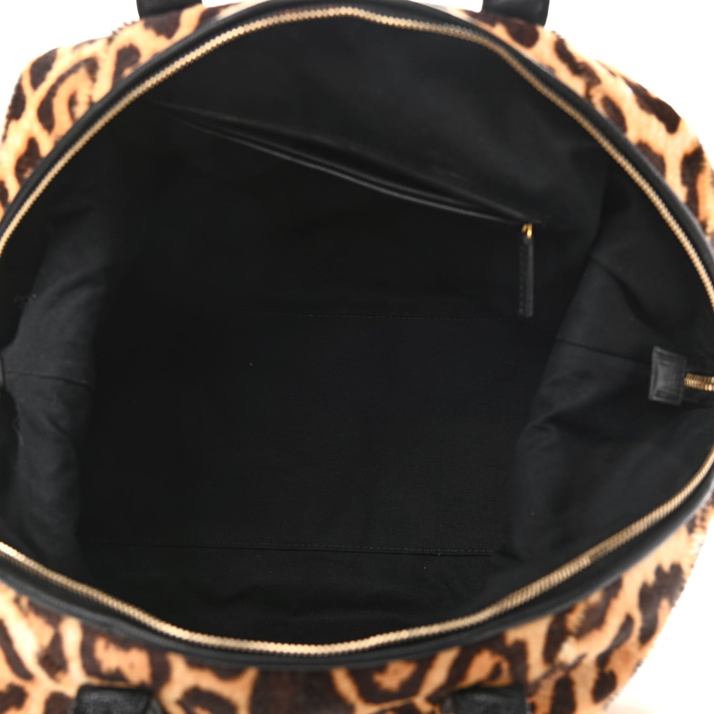 Pony Hair Leopard Print Tote Black