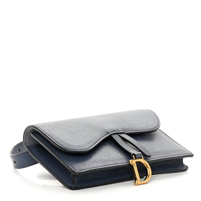 Christian Dior Goatskin Saddle Belt Bag Denim Blue 4 of 9