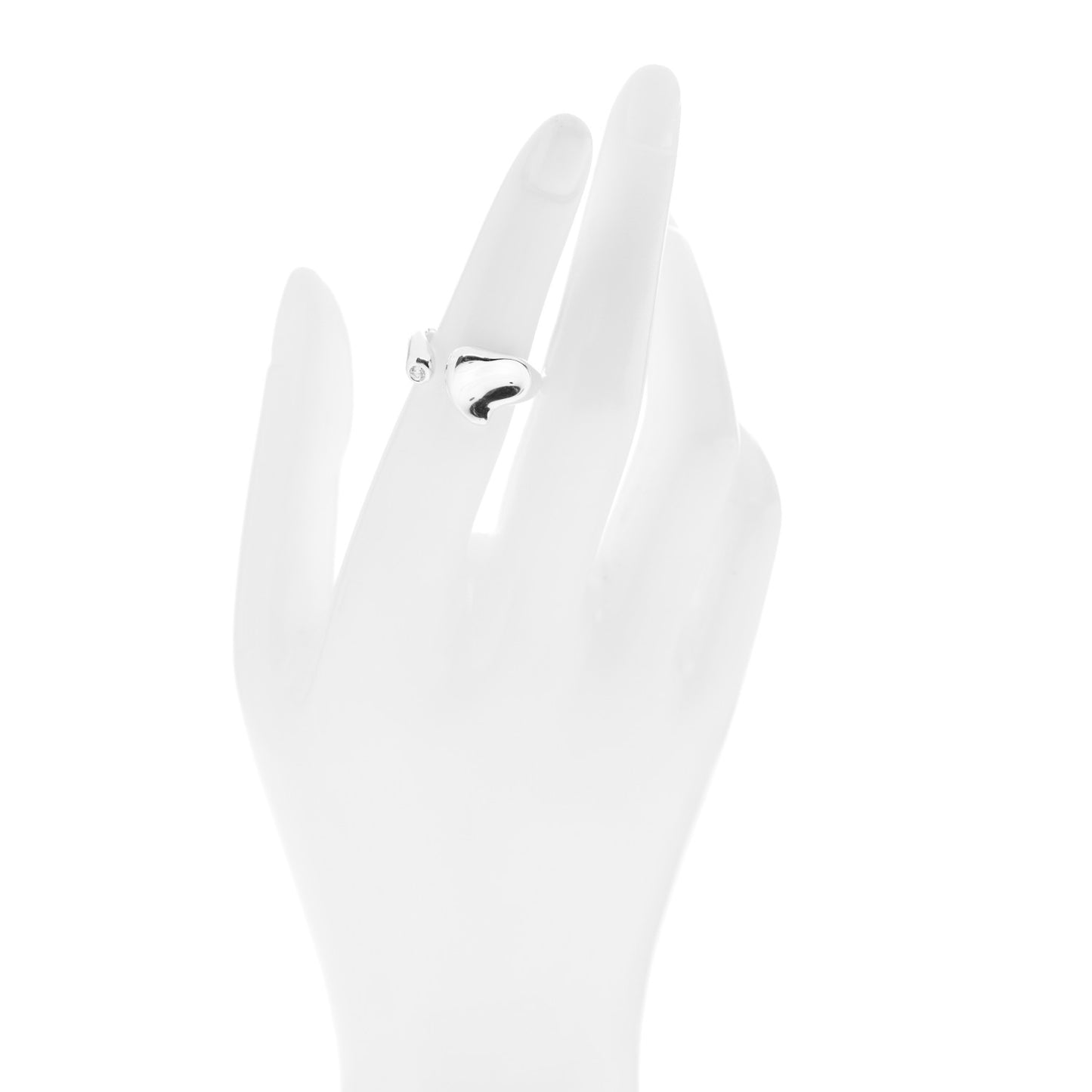 Sterling Silver Diamond Elsa Peretti Full Heart Ring 49 5