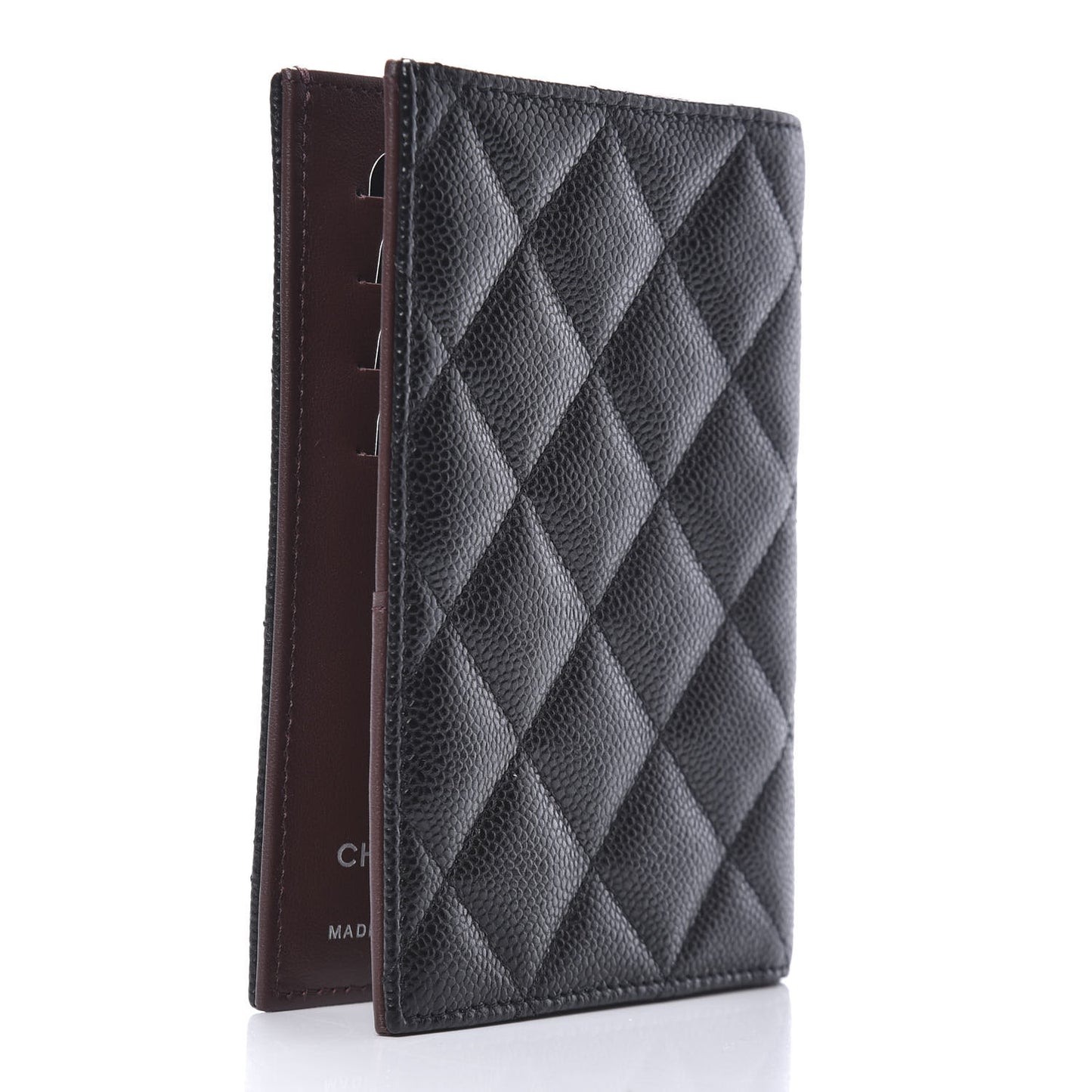 Caviar Quilted Passport Holder Black