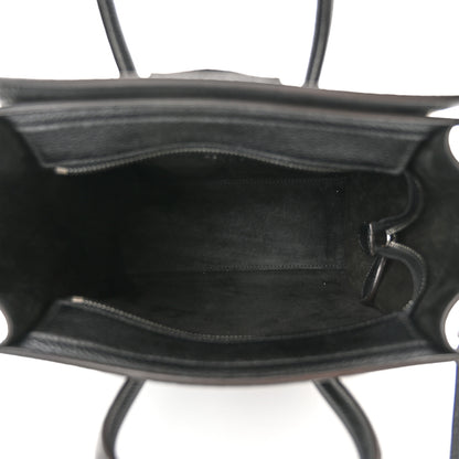 Celine Drummed Calfskin Nano Luggage Black 5 of 9