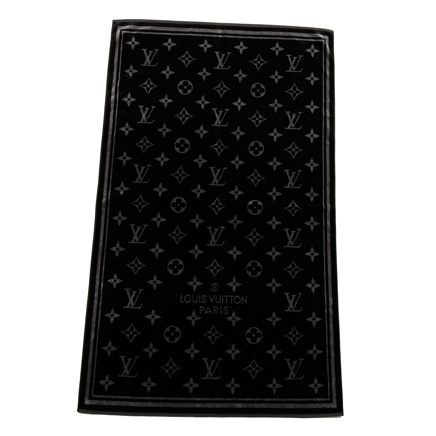 Cotton Monogram Eclipse Beach Towel Black