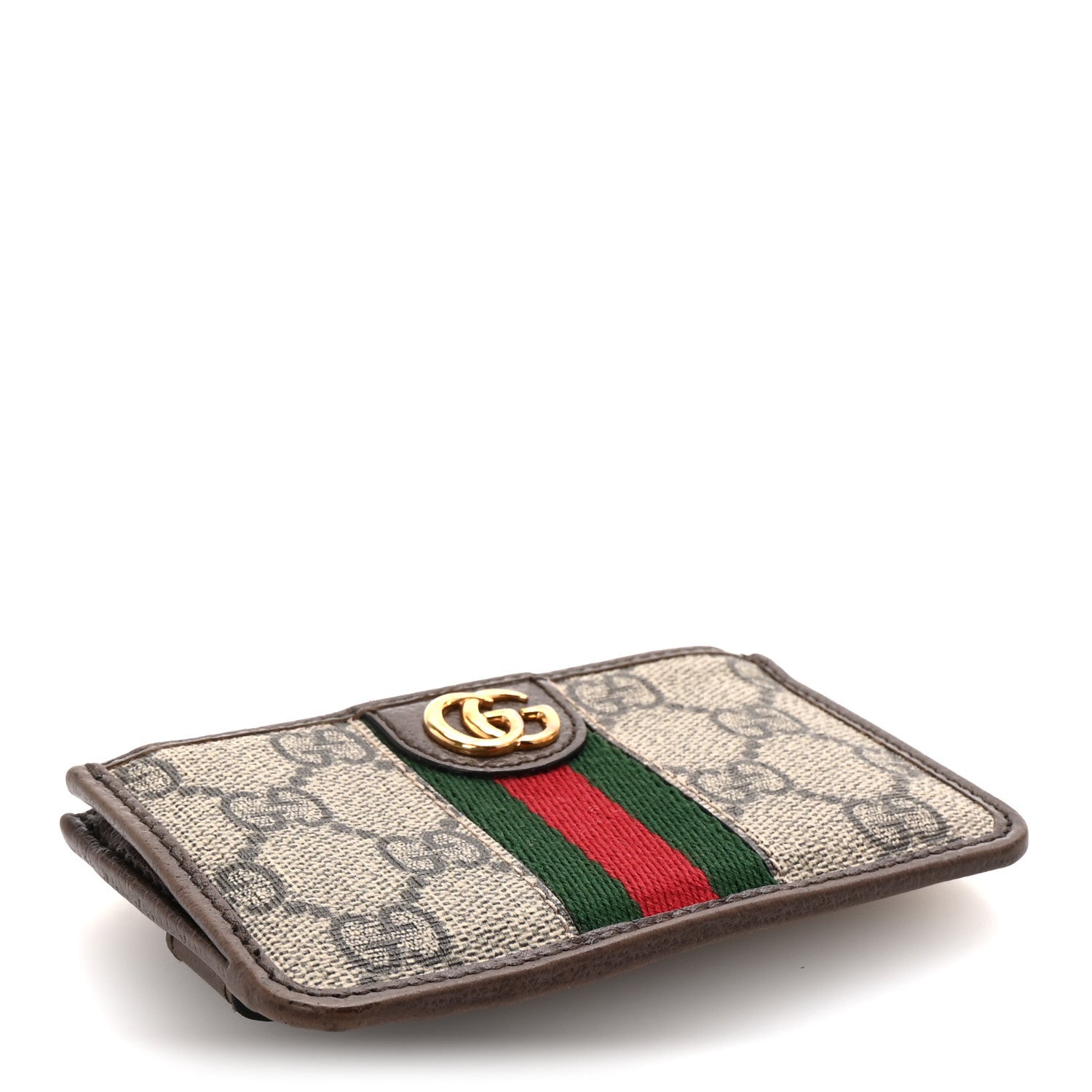 Gucci GG Supreme Monogram Web Ophidia Zip Card Case Brown 4 of 8