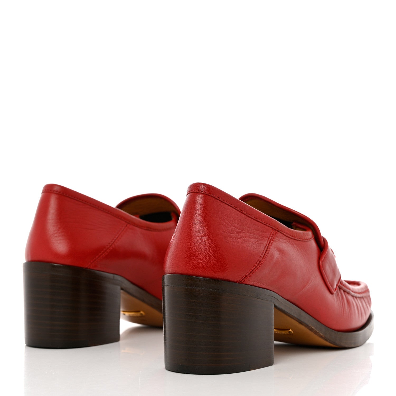 Gucci Malaga Kid Horsebit Loafer Pumps 38 Hibiscus Red 4 of 11