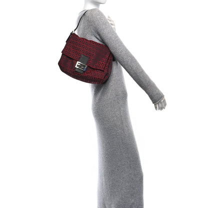 Fendi Zucchino Mama Baguette Red Black 2 of 10