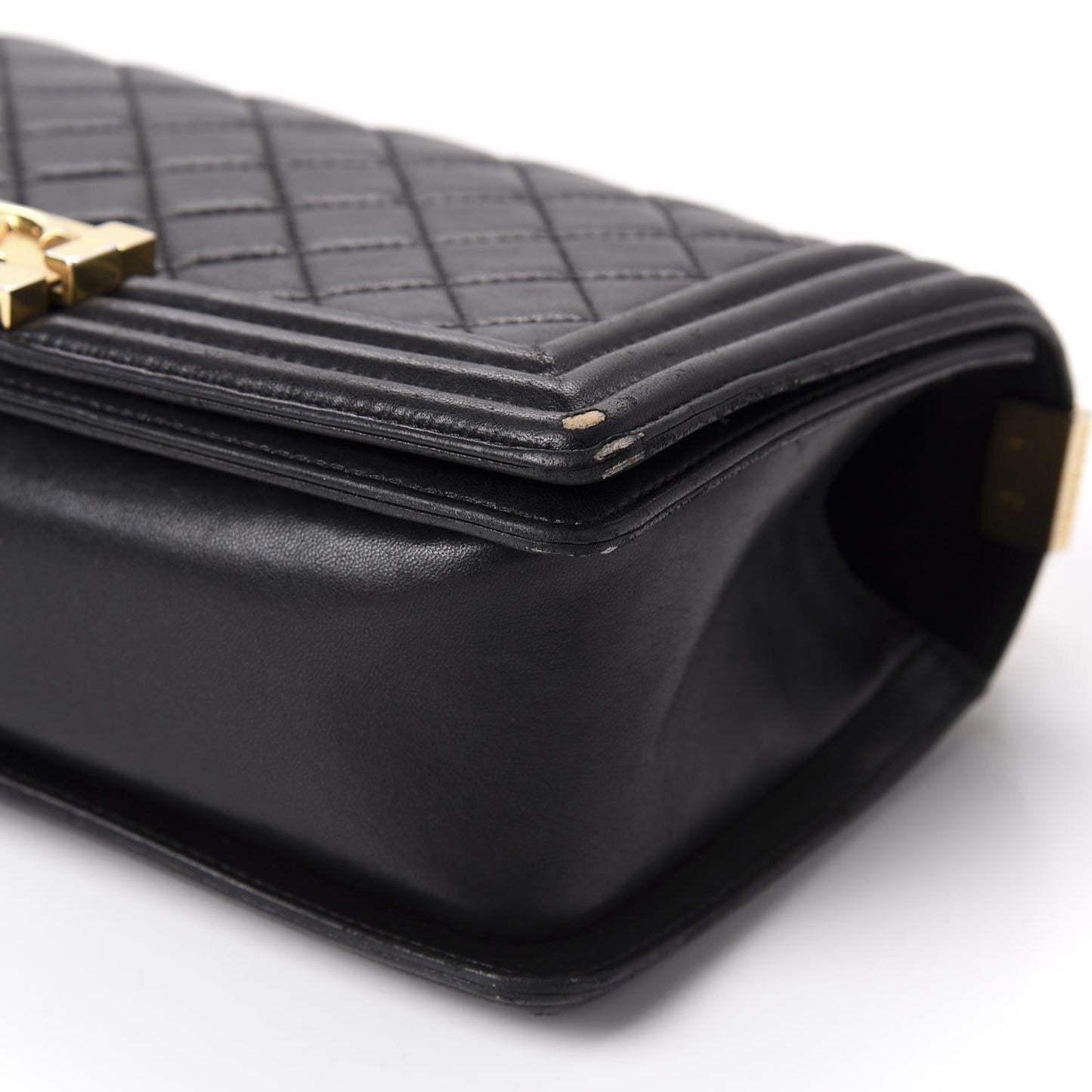 Lambskin Quilted Medium Boy Flap Black