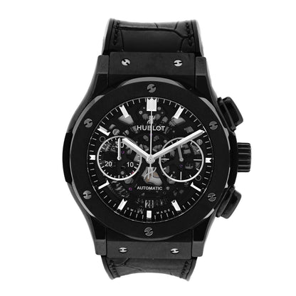 Hublot Titanium Ceramic Alligator 45mm Classic Fusion Aerofusion Chronograph Automatic Watch Black 525.CM.0170.RX 1 of 4