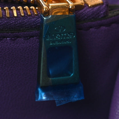 Valentino Garavani Snakeskin Stud Sign Shoulder Bag Purple 12 of 12