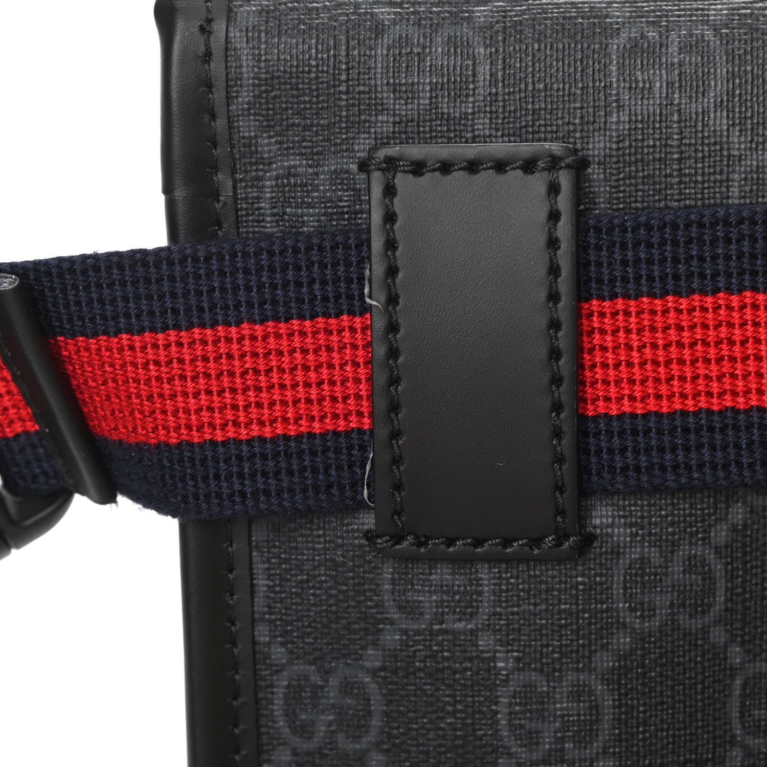 Gucci GG Supreme Monogram Web Slim Belt Bag Black Grey 14 of 15