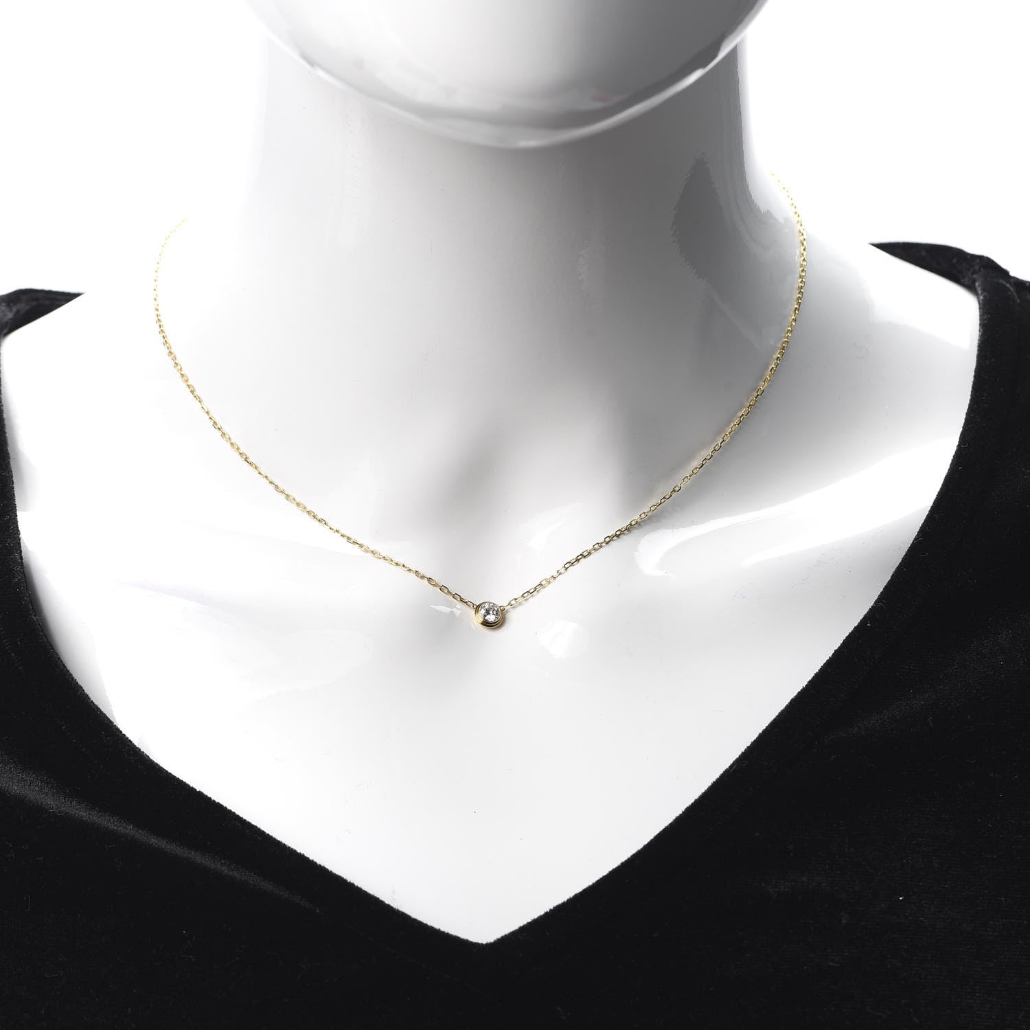 Cartier 18K Yellow Gold Diamond LM D'Amour Pendant Necklace 2 of 5