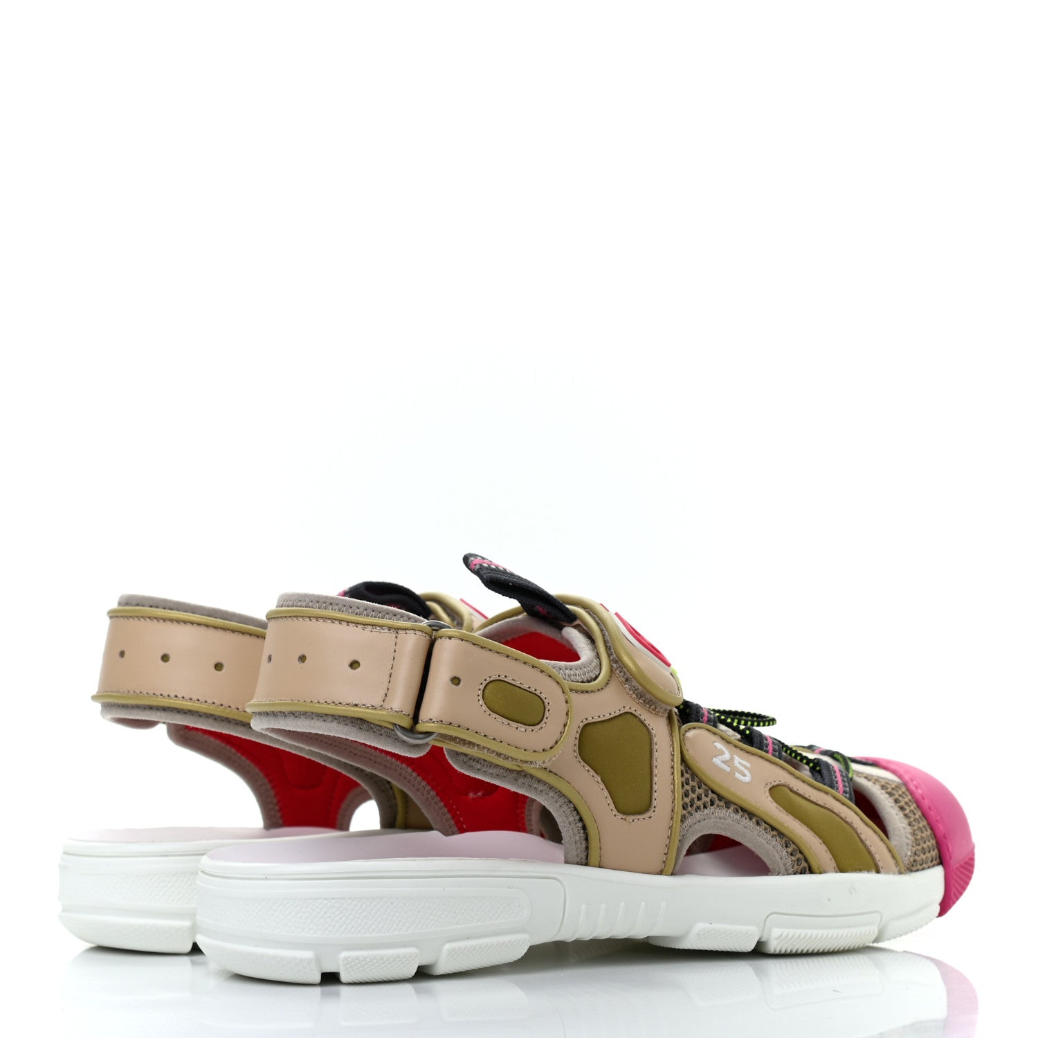 Gucci Mesh Fabric Tinsel Sport Sandals 40.5 Loess Sand Box Pink 4 of 6