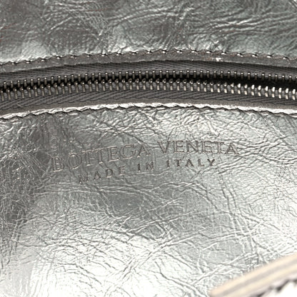 Bottega Veneta Metallic Lambskin Maxi Intrecciato Cassette Crossbody Bag Silver 6 of 9