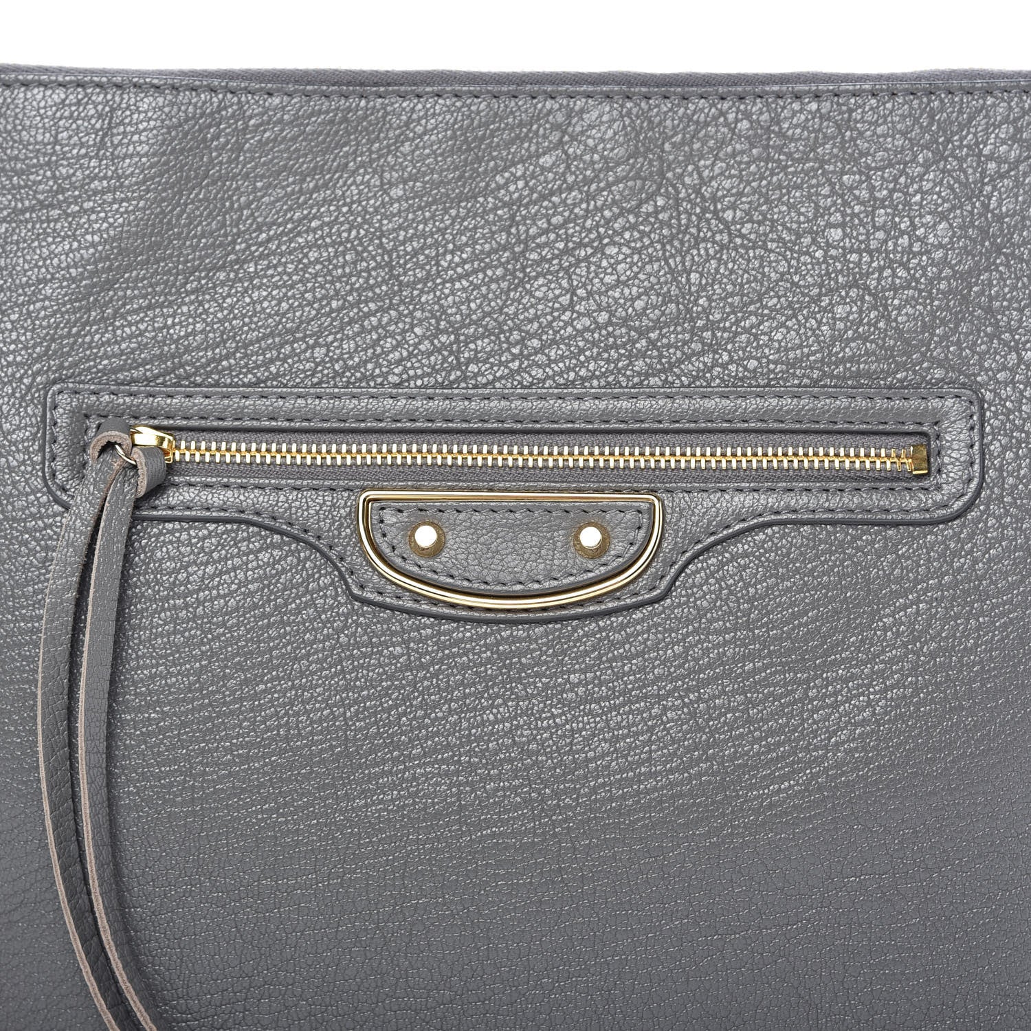Balenciaga Chevre Gold Metallic Edge Hardware Pouch Gris Acier 10 of 10
