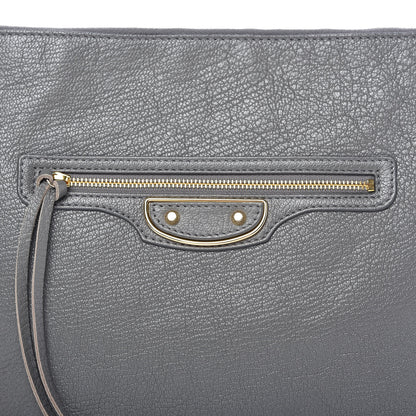 Balenciaga Chevre Gold Metallic Edge Hardware Pouch Gris Acier 10 of 10
