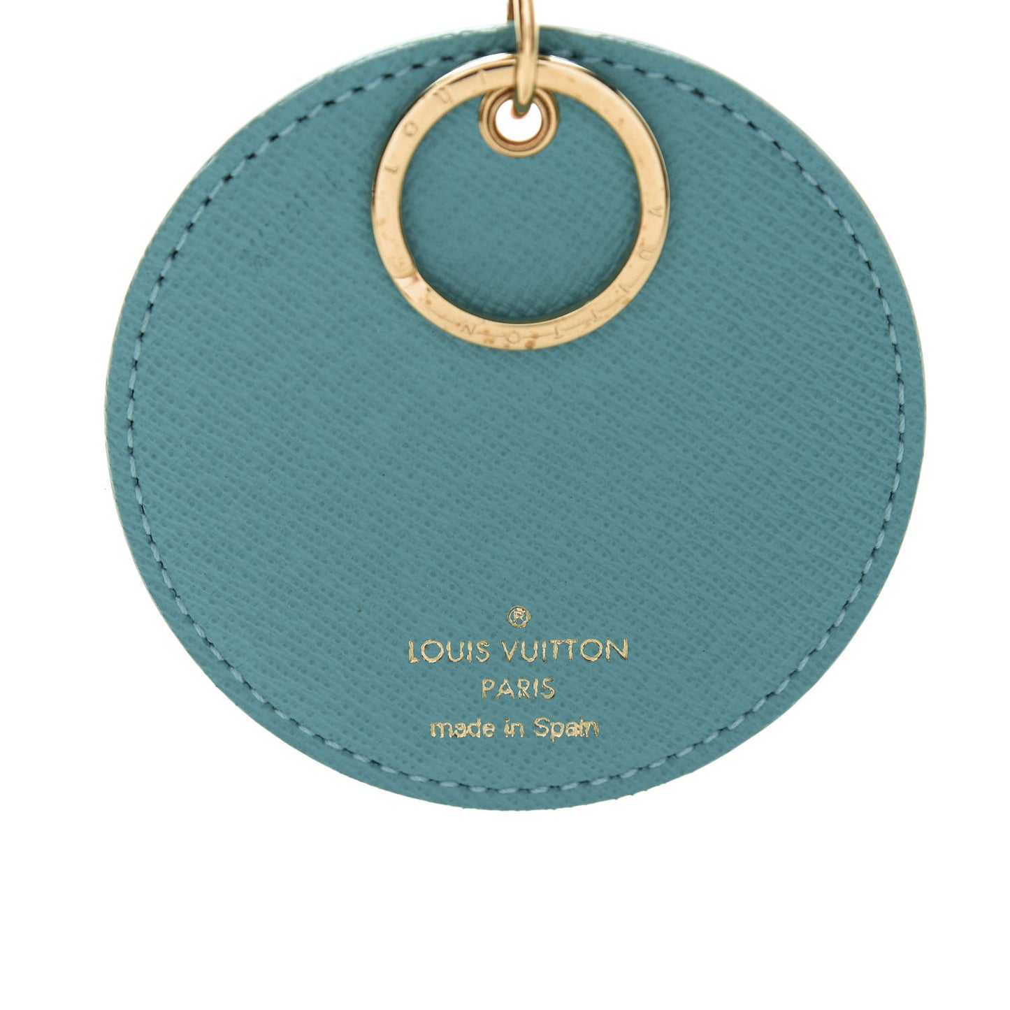 Monogram Illustre V Bag Charm Key Ring Turquoise