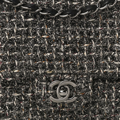 Chanel Metallic Tweed Medium Double Flap Black White 14 of 14